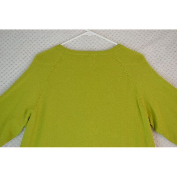 Susan Graver Women's Large Green Embellished 3/4 Sleeve Button Cardigan Sweater - Picture 9 of 11